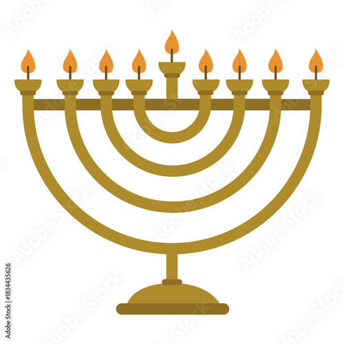 Hanukkah menorah candelabrum illustration