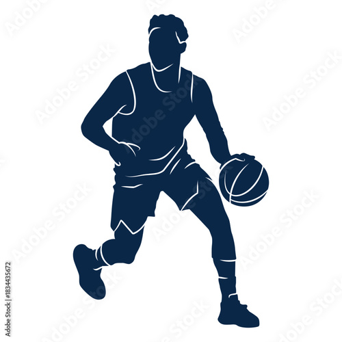 Male basketball player athlete cut out