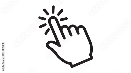 Hand cursor clicking icon simple flat vector illustration for user interface design isolated on white background