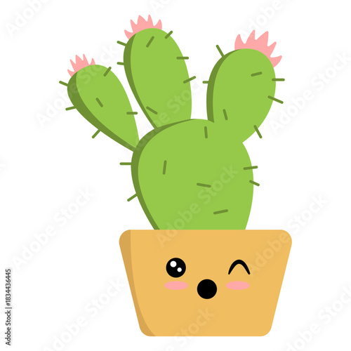 Cactus winking flat