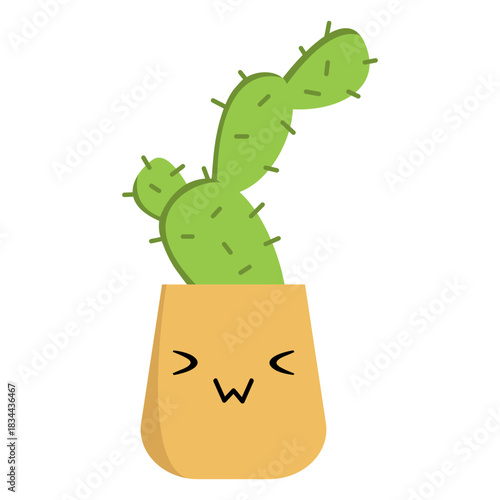 Cactus kawaii flat