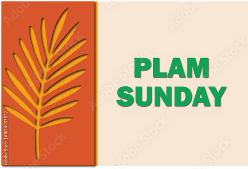 Palm Sunday Vector Illustration with Palm Leaves and Cross – Christian Holy Week Religious Design for Church Banner, Poster, and Greeting Card