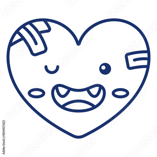 Broken heart winking stroke