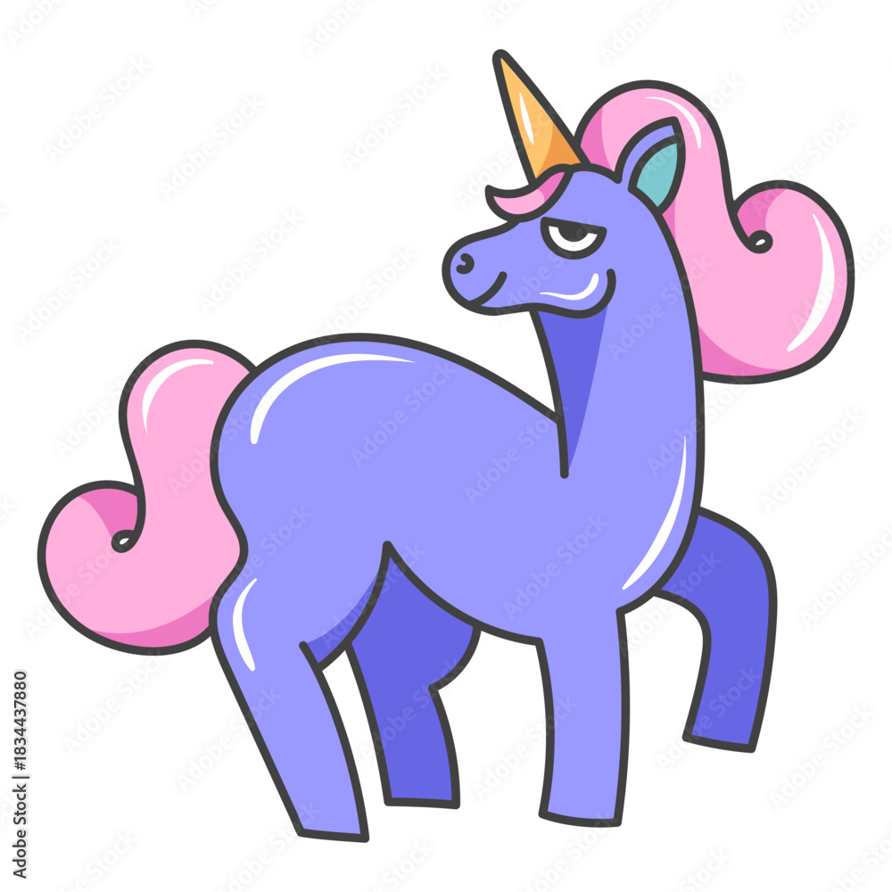 Fototapeta premium Proud unicorn cartoon