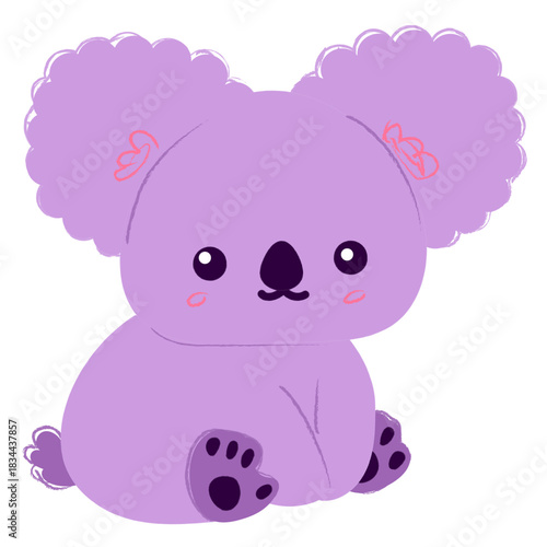 Happy purple koala flat