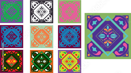 carpet pattern azerbaijan ornament vector line