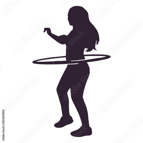 Woman hula hooping silhouette