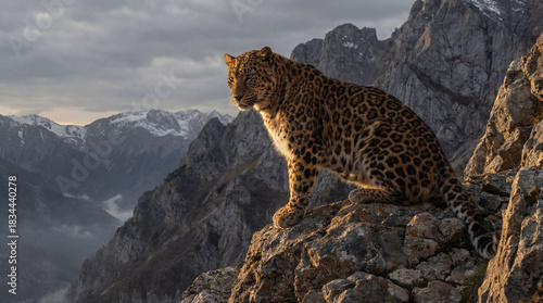 leopard on the rock