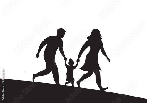 Silhouette of a muscular athlete successfully lifts heavy barbell overhead on the transparent background