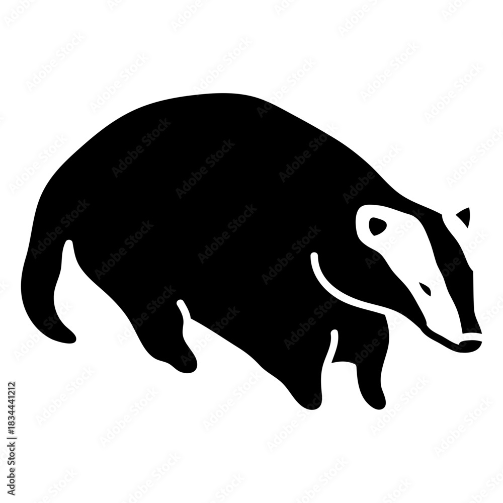 Naklejka premium Simple badger silhouette