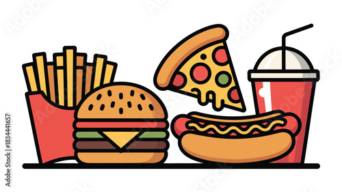 Fast Food Clipart Bundle Vector Icons