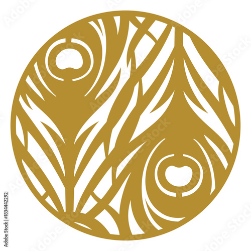 Peacock feathers badge