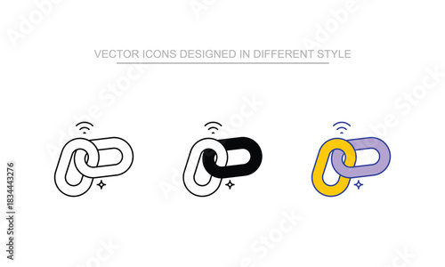 Back link vector icon stock isolated on white sheet