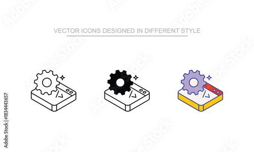 backend vector icon stock isolated on white sheet