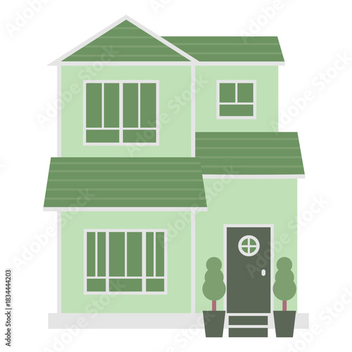 Two Stories Green House