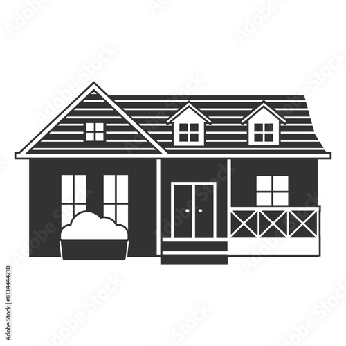 Frontal porch house icon