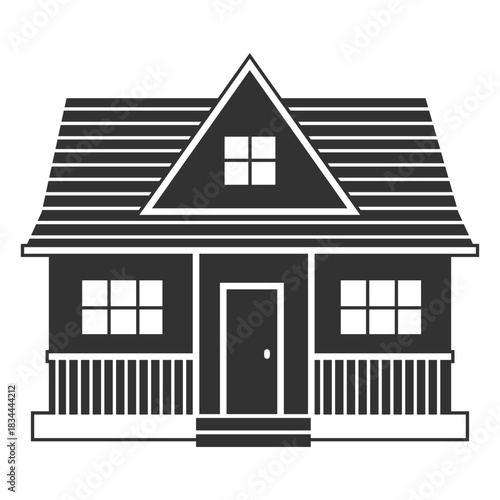 Simple house with porch icon