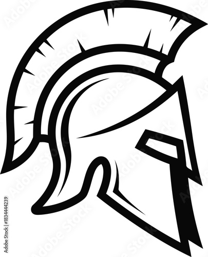 Ancient spartan warrior helmet crest logo