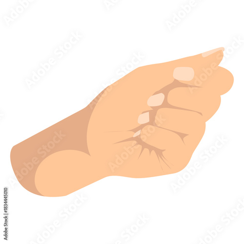 Closed fist hand sign semi flat