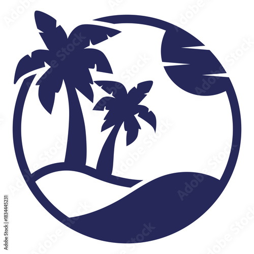 Tropical destination silhouette