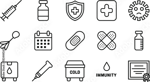 Set of medical and healthcare icons simple line vector design elements for web and mobile apps isolated on white background