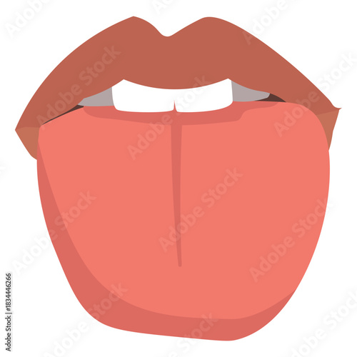 Mouth with tongue out semi flat