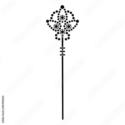 Flat ornamented simple scepter