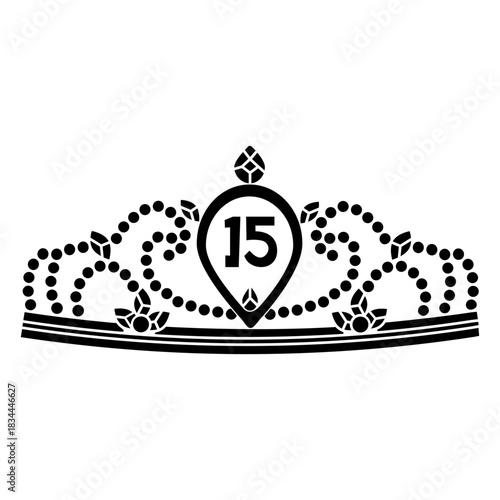 15th birthday flat crown