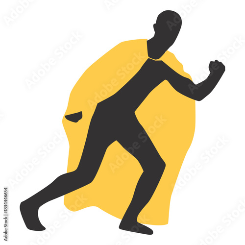 Superhero silhouette in a pose