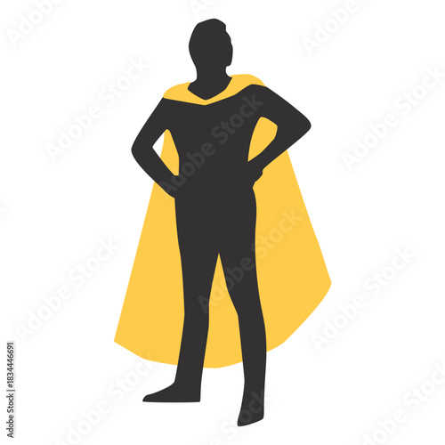 Standing facing sideways superhero silhouette