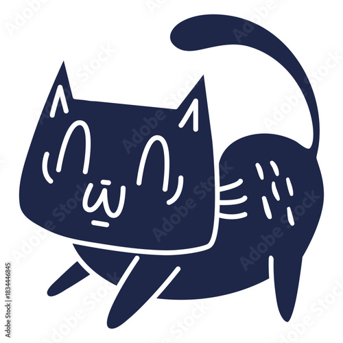 Cartoon cut out cute cat