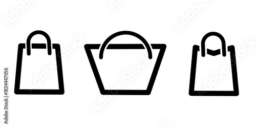 shopping bag line icon. shopping bag sketch. simple tote bag icon