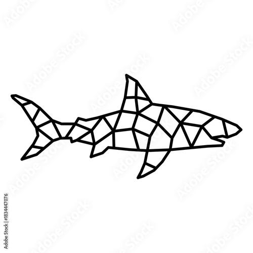 Simple polygonal stroke shark