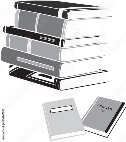 A pile of old books for study, information, and knowledge in a library