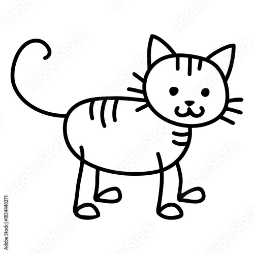 Cute simple doodle cat