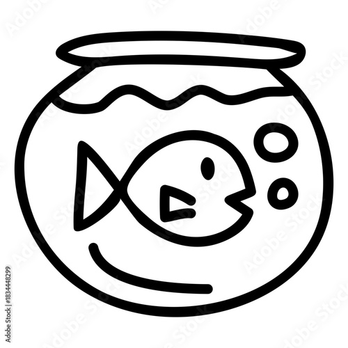 Simple fish in fish tank doodle