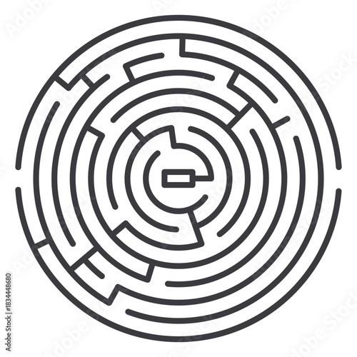 Simple stroke round shaped maze
