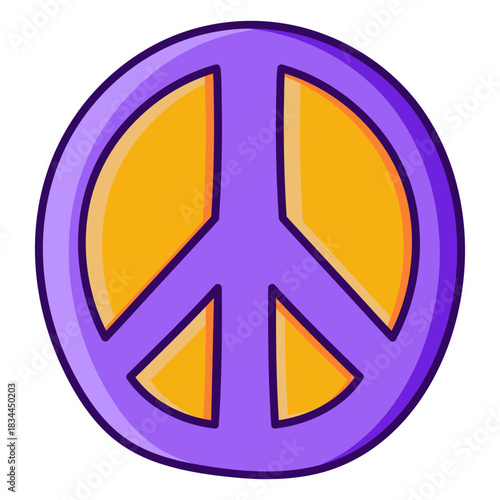 Color stroke peace symbol