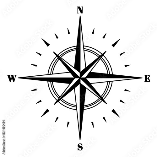 Compass directions filled stroke