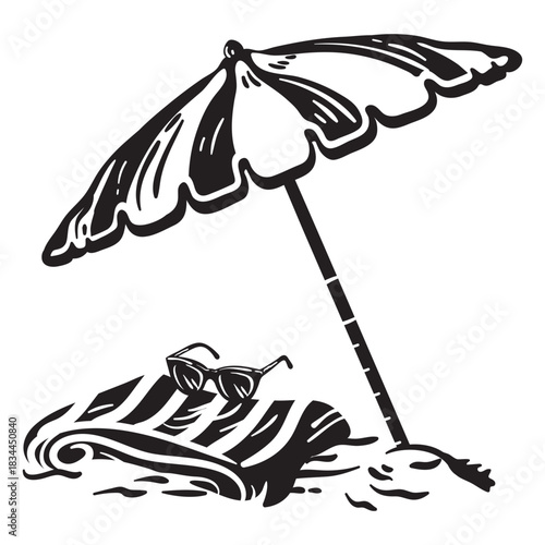 Summer umbrella beach