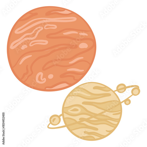 Simple planets color doodle