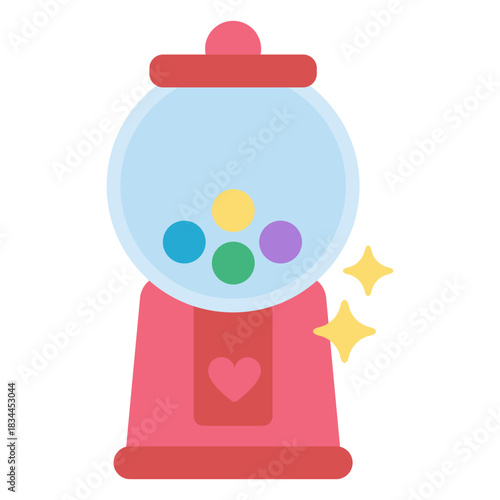 Sparkly gumball machine flat
