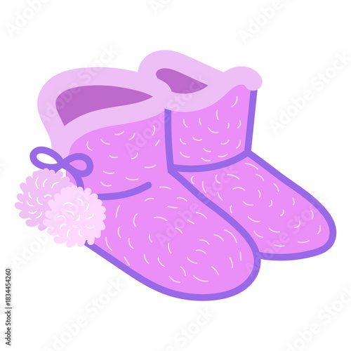 Purple slippers semi flat