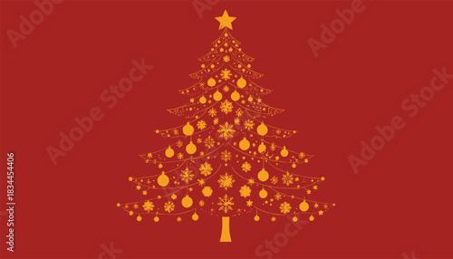 Christmas tree ornament vector background