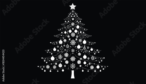 Christmas tree ornament vector background