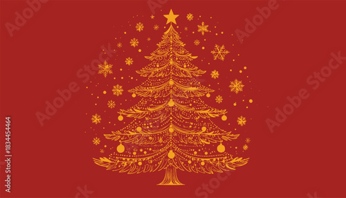 Christmas tree ornament vector background