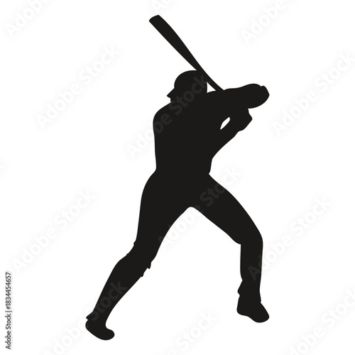 Baseball player silhouette batting