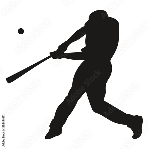 Batting baseball player silhouette