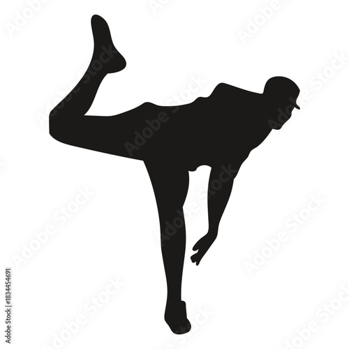 Baseball pitcher frontal silhouette