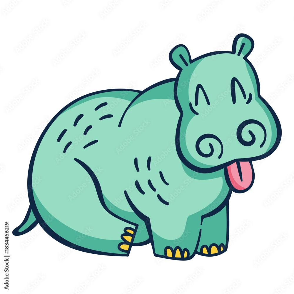 Fototapeta premium Hippopotamus animal cartoon